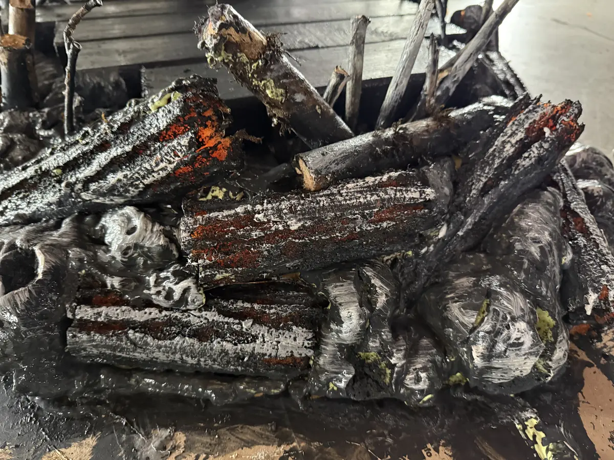 Custom-built fake logs for set design