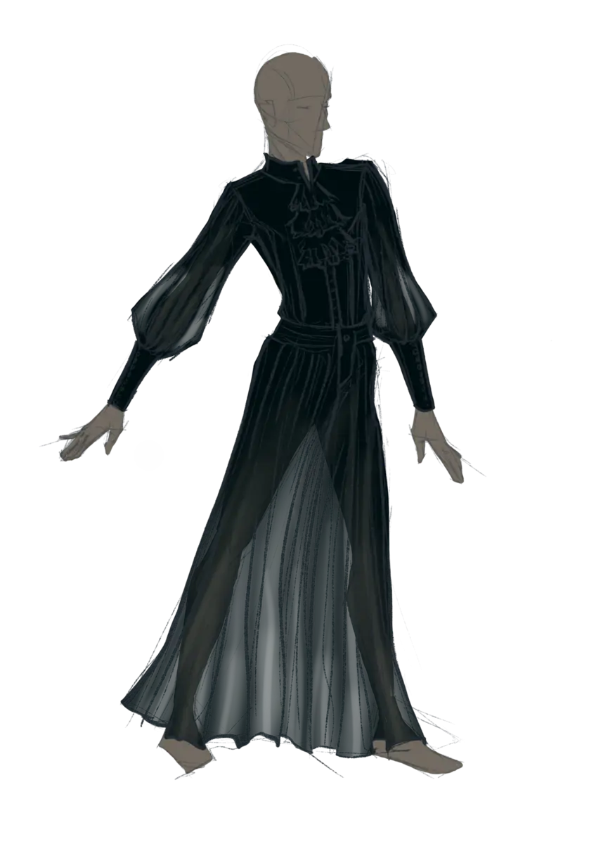 Full length dress design illustration