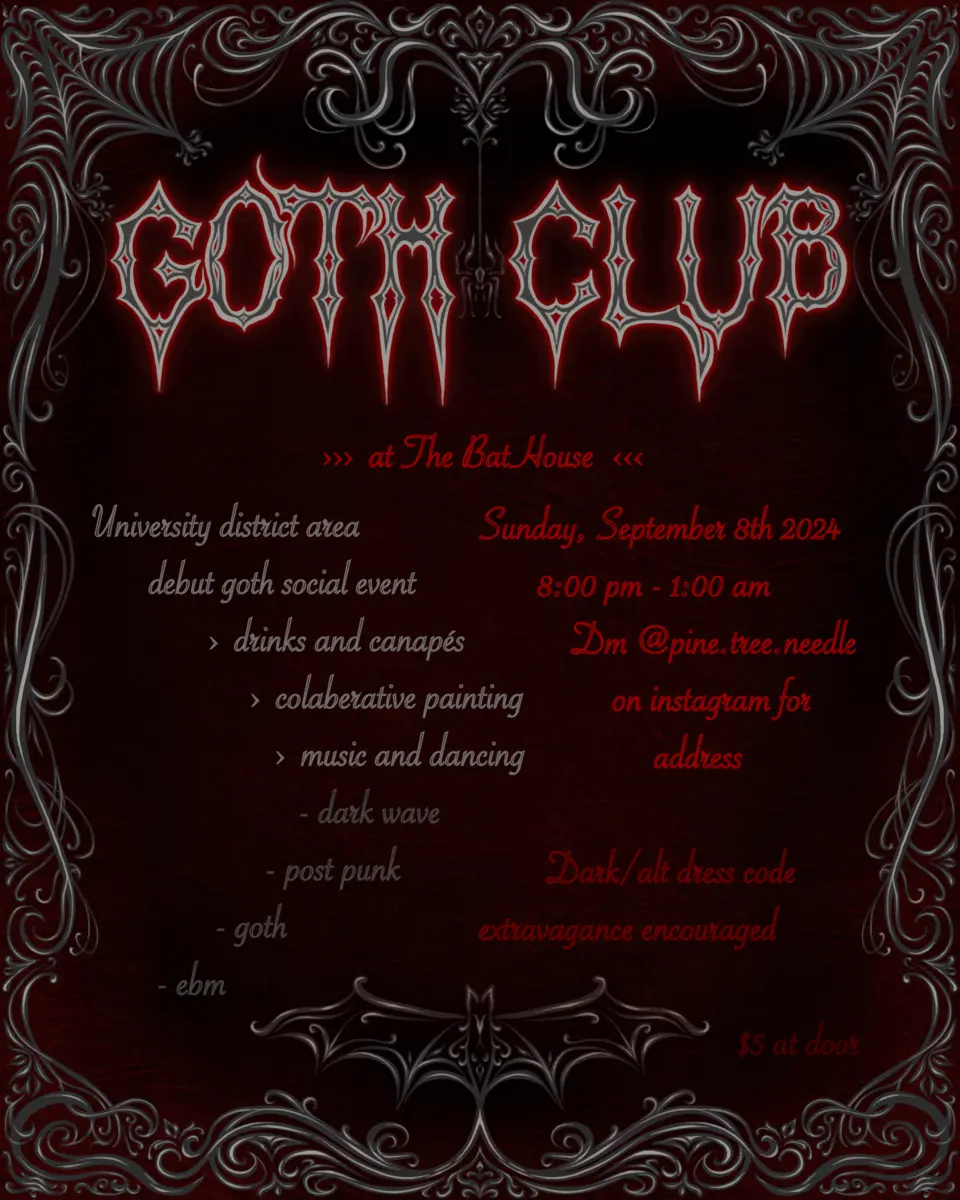 Goth Club event poster